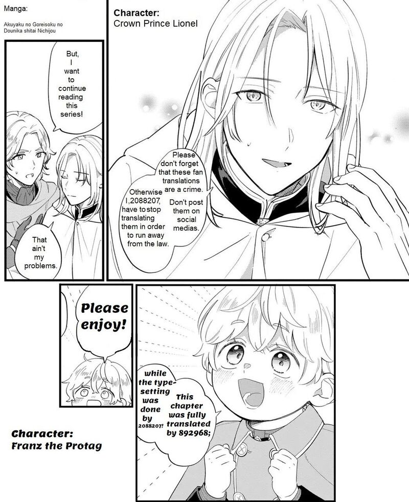 Akuyaku No Goreisoku No Dounika Shitai Nichijou Chapter 31 Page 1