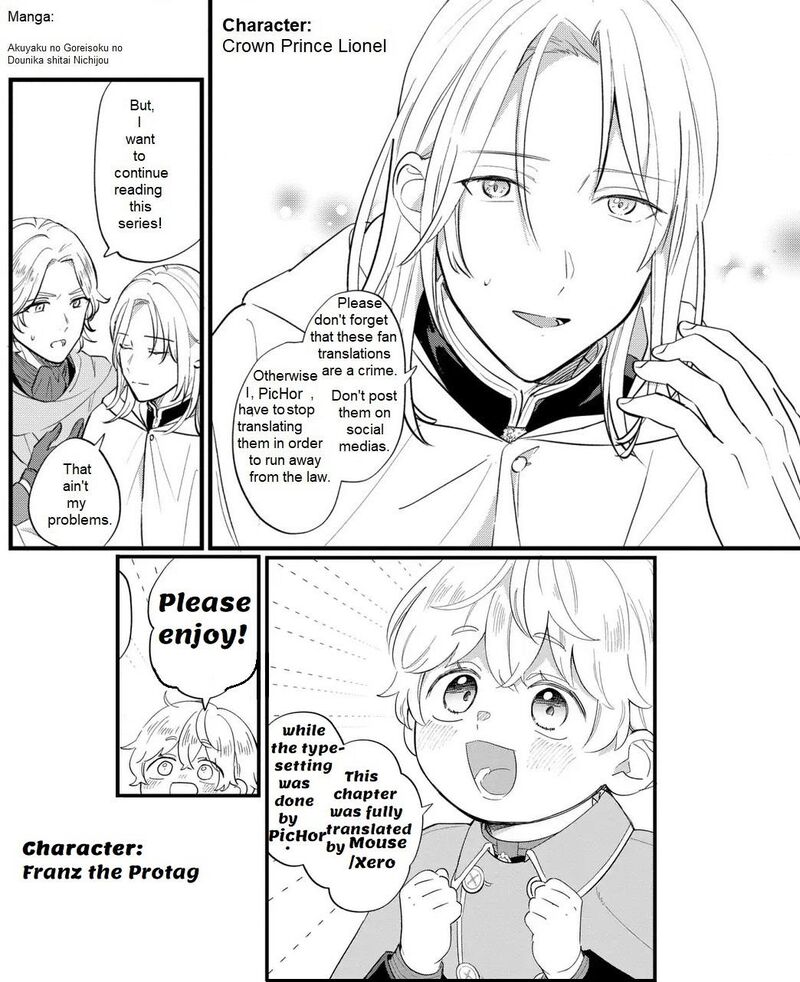 Akuyaku No Goreisoku No Dounika Shitai Nichijou Chapter 40 Page 1