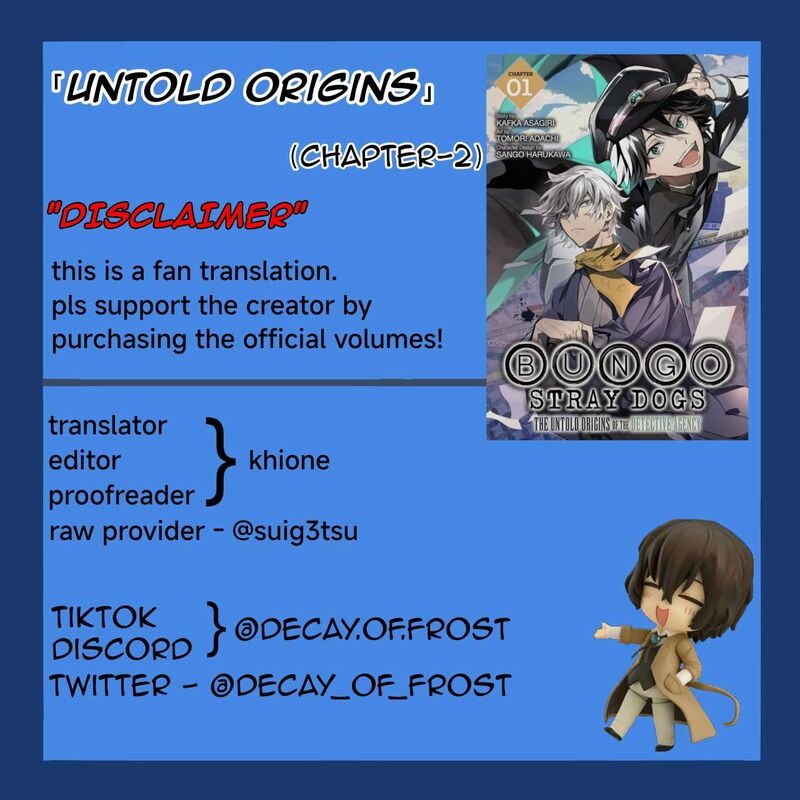Bungou Stray Dogs The Secret Story Behind The Detective Agencys Establishment Chapter 2 Page 1