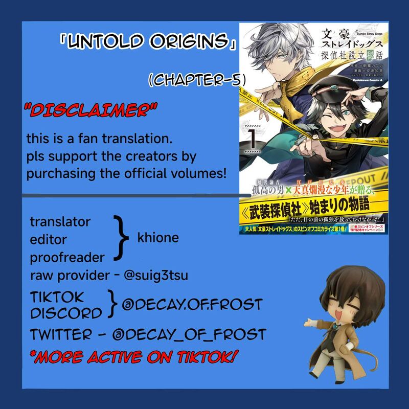 Bungou Stray Dogs The Secret Story Behind The Detective Agencys Establishment Chapter 5 Page 1