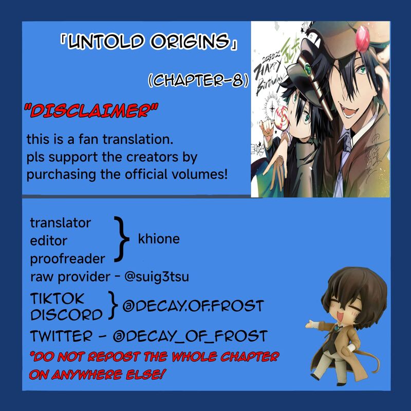 Bungou Stray Dogs The Secret Story Behind The Detective Agencys Establishment Chapter 8 Page 1