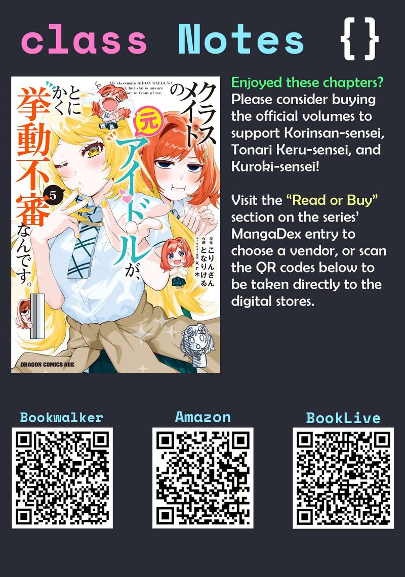 Classmate No Moto Idol Ga Tonikaku Kyodou Fushin Nan Desu Chapter 27e Page 15