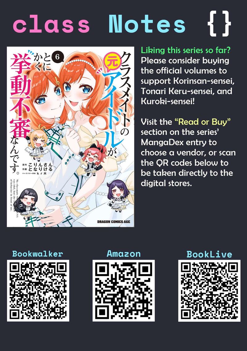 Classmate No Moto Idol Ga Tonikaku Kyodou Fushin Nan Desu Chapter 32e Page 7