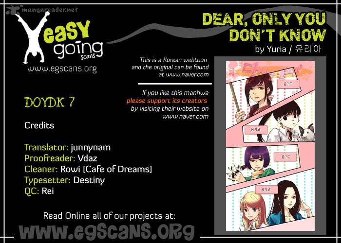 Dear Only You Dont Know Chapter 7 Page 1