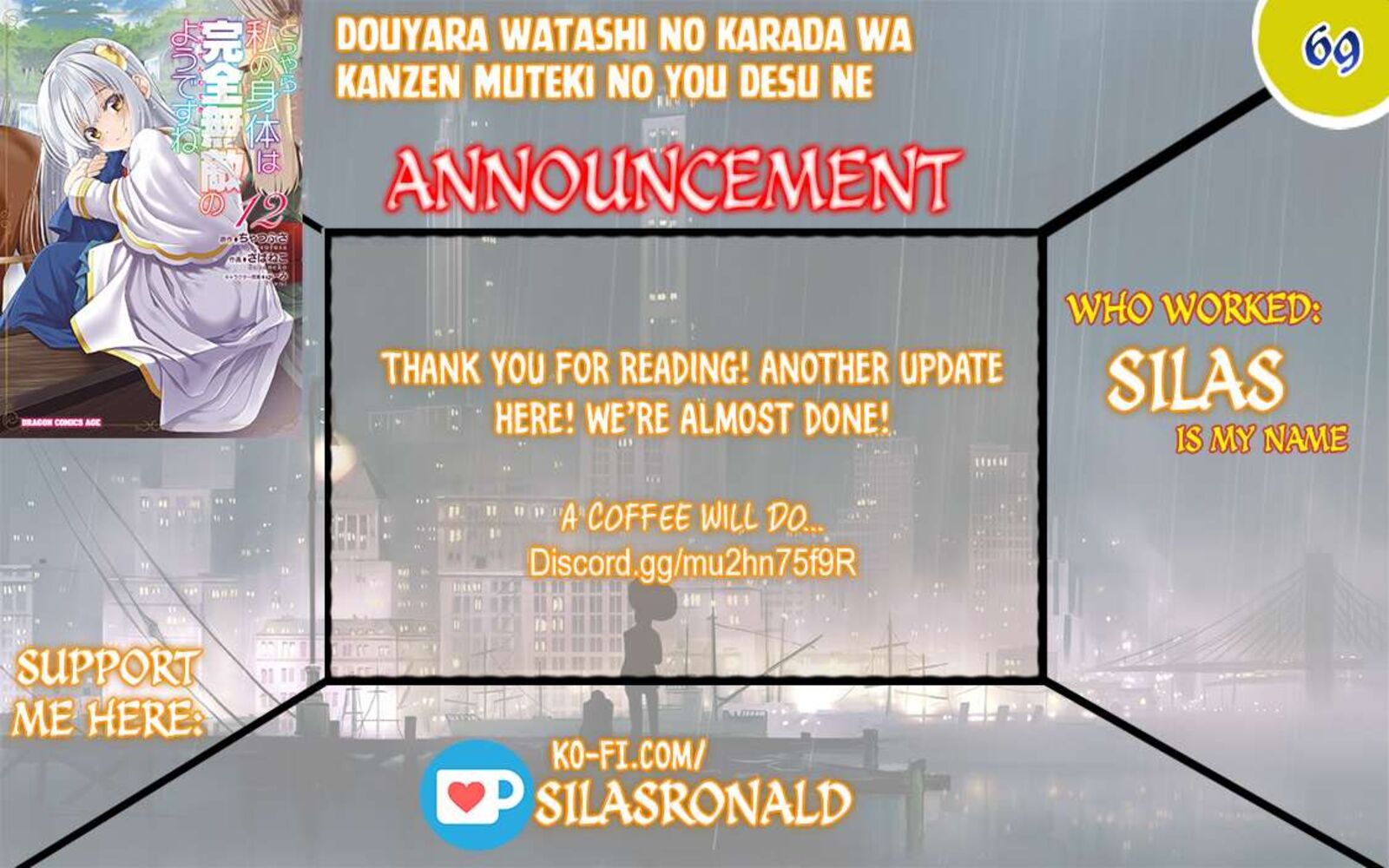 Douyara Watashi No Karada Wa Kanzen Muteki No You Desu Ne Chapter 69 Page 1