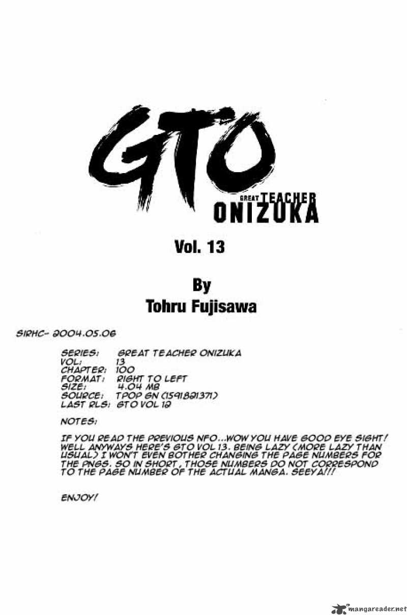 Great Teacher Onizuka Chapter 100 Page 11