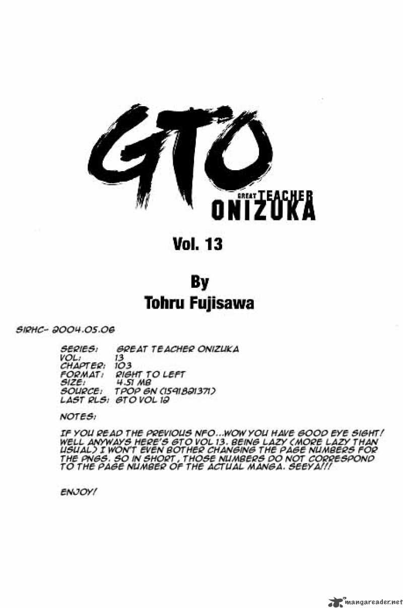 Great Teacher Onizuka Chapter 103 Page 13