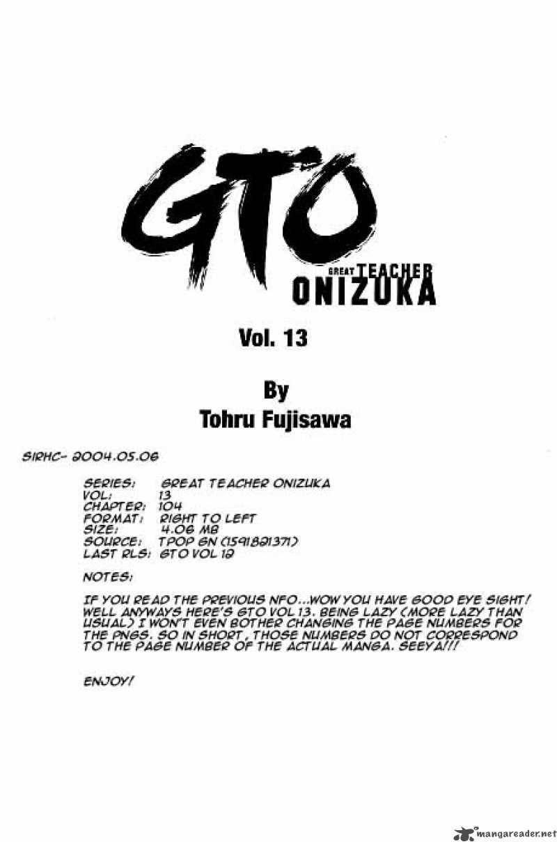 Great Teacher Onizuka Chapter 104 Page 11