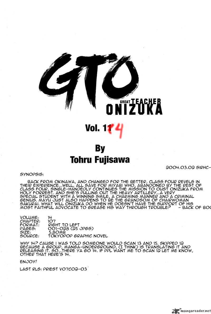 Great Teacher Onizuka Chapter 107 Page 2