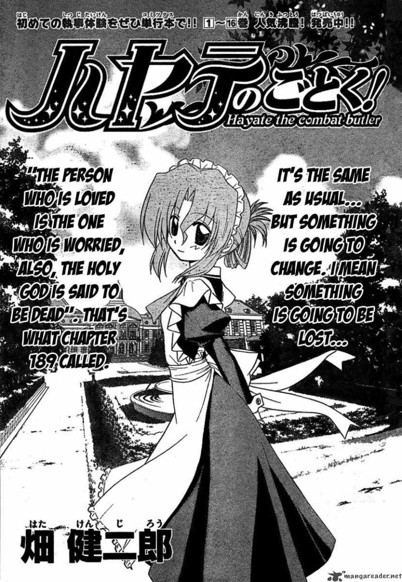 Hayate The Combat Butler Chapter 189 Page 1