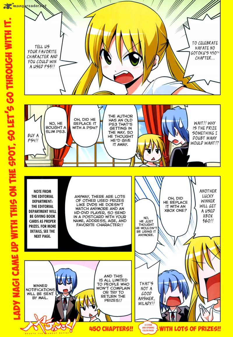 Hayate The Combat Butler Chapter 450 Page 3