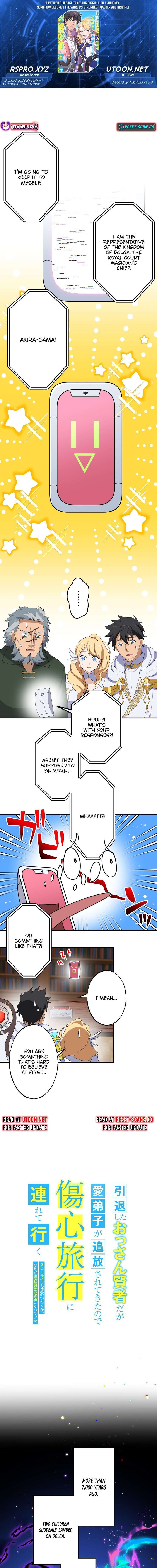 Intaishita Ossan Kenjada Ga Manadeshi Ga Tsuihou Sarete Kita No De Shoushin Ryokou Ni Tsureteiku Surouraifu Na Tabi No Tsumori Ga Nazeka Sekai Saikyou No Shitei Ni Natte Ita Chapter 33 Page 1