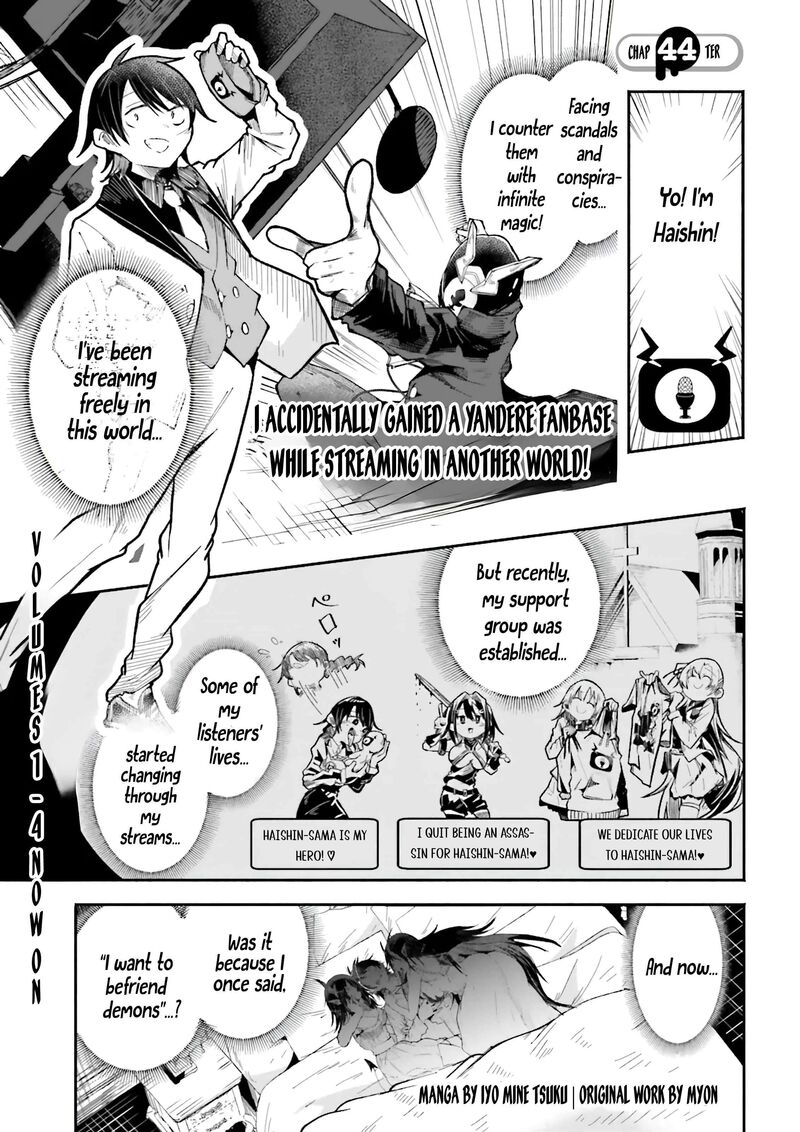 Isekai De Haishin Katsudou Wo Shitara Tairyou No Yandere Shinja Wo Umidashite Shimatta Ken Chapter 44 Page 1