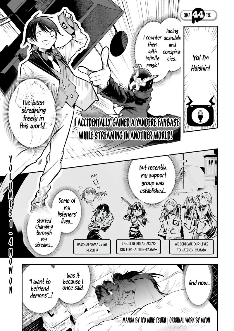 Isekai De Haishin Katsudou Wo Shitara Tairyou No Yandere Shinja Wo Umidashite Shimatta Ken Chapter 44a Page 1