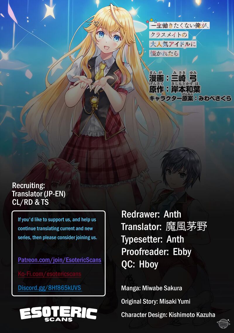Isshou Hatarakitakunai Ore Ga Classmate No Daininki Idol Ni Natsukaretara Chapter 9 Page 1