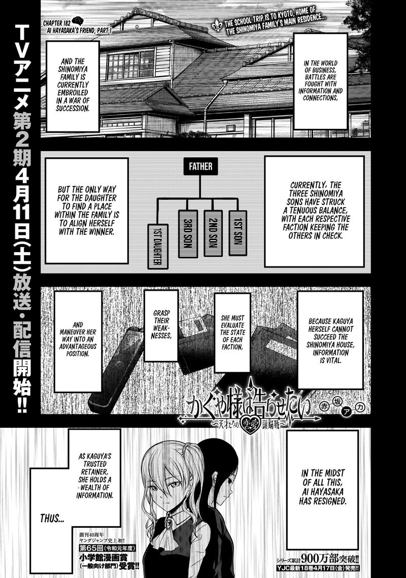 Kaguya Sama Wa Kokurasetai Tensai Tachi No Renai Zunousen Chapter 182 Page 1