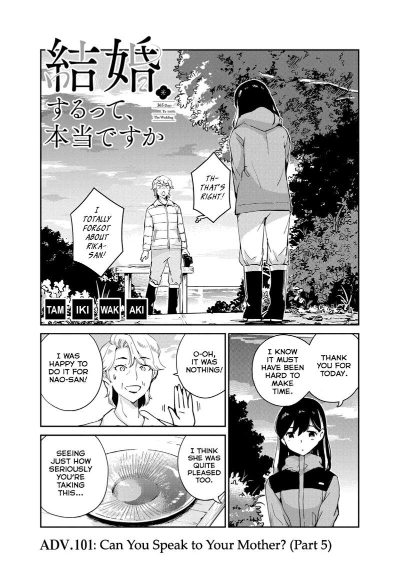 Kekkon Surutte Hontou Desu Ka 365 Days To The Wedding Chapter 101 Page 1