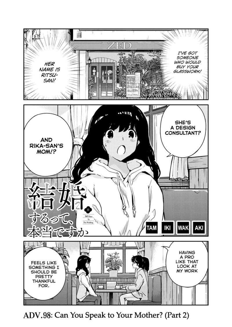 Kekkon Surutte Hontou Desu Ka 365 Days To The Wedding Chapter 98 Page 1