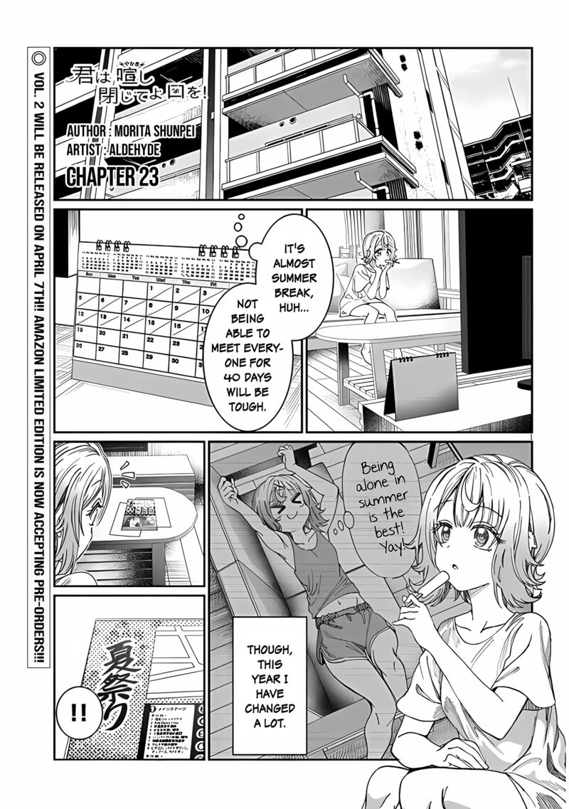 Kimi Wa Yakamashi Tojite Yo Kuchi Wo Chapter 23 Page 1