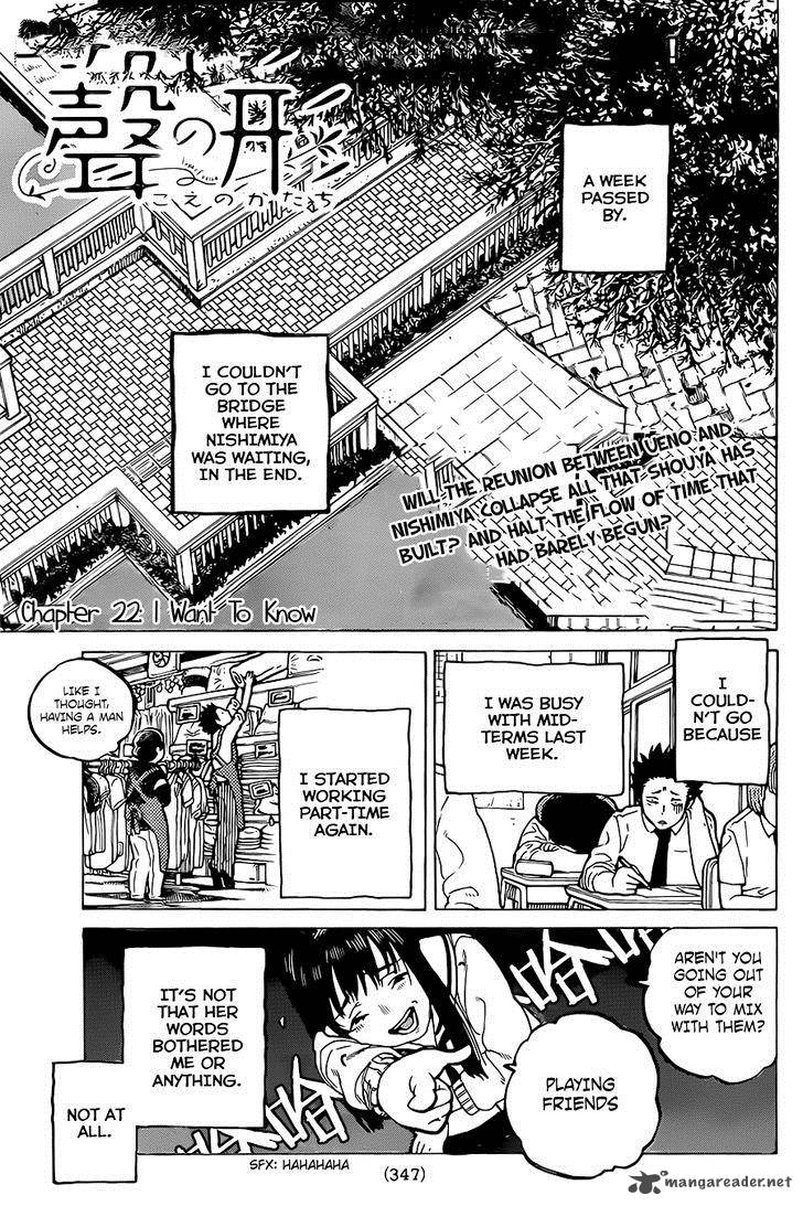 Koe No Katachi Chapter 22 Page 1
