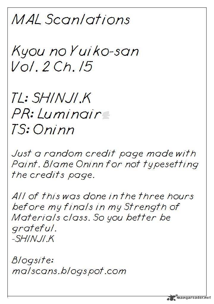 Kyou No Yuiko San Chapter 15 Page 15