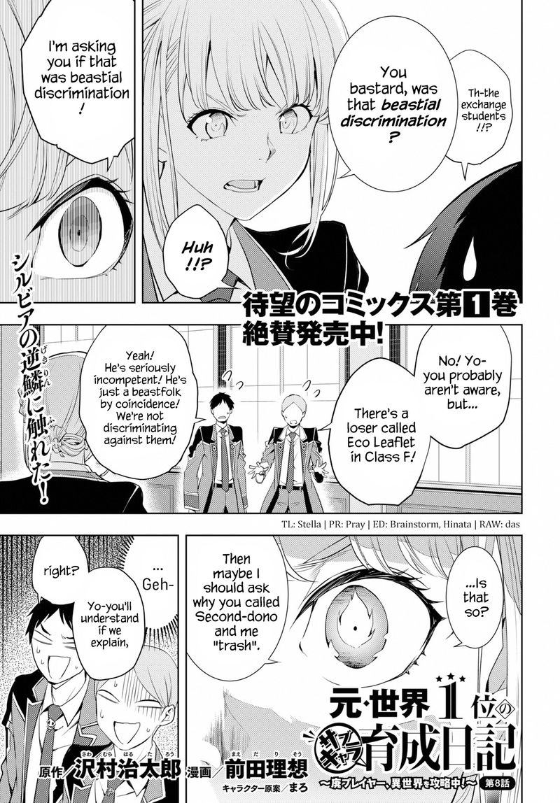 Moto Sekai IchII Subchara Ikusei Nikki Hai Player Isekai Wo Kouryakuchuu Chapter 8 Page 1