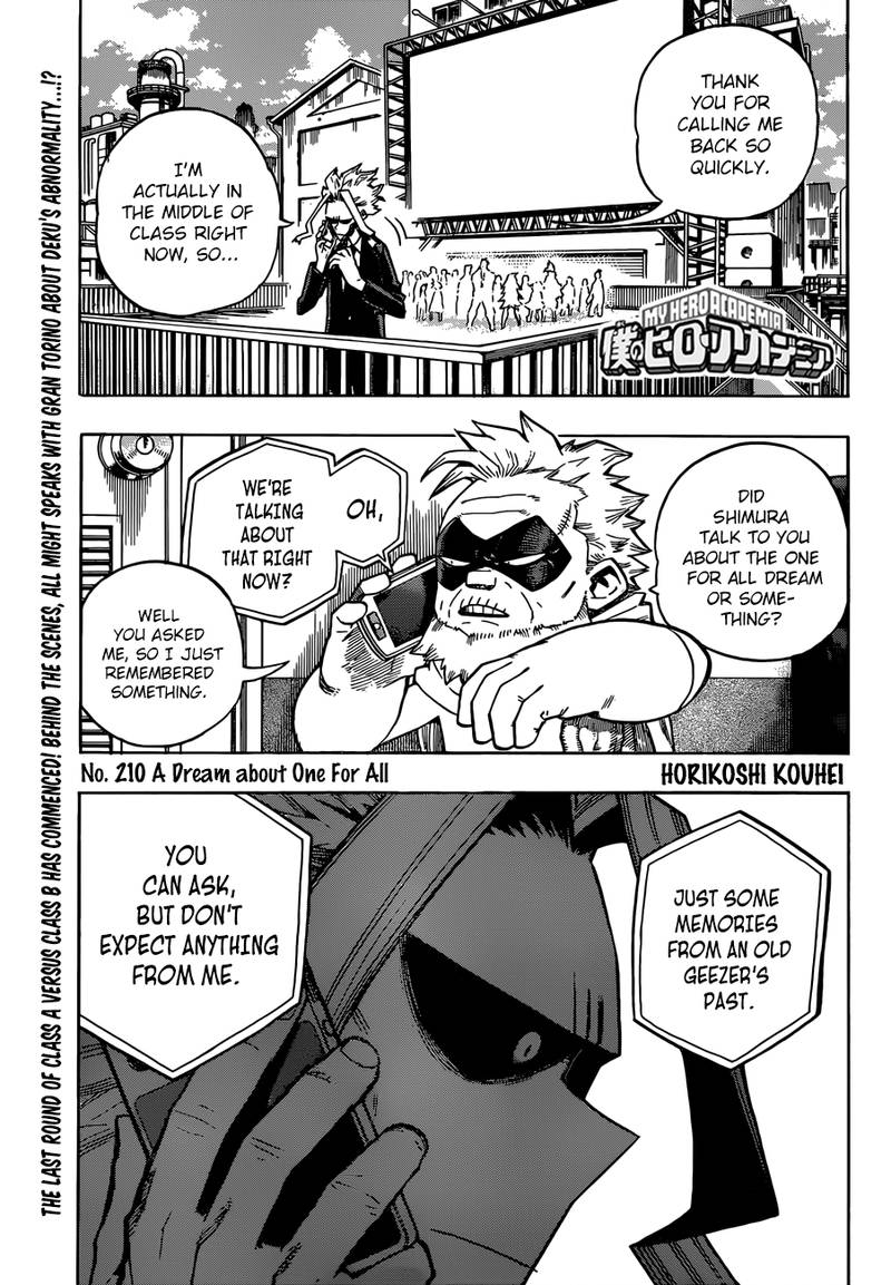 My Hero Academia Chapter 210 Page 1