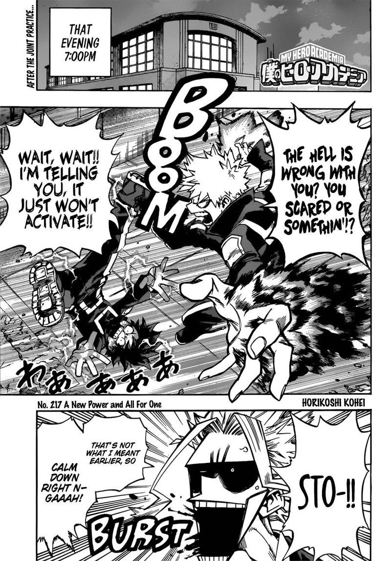 My Hero Academia Chapter 217 Page 1