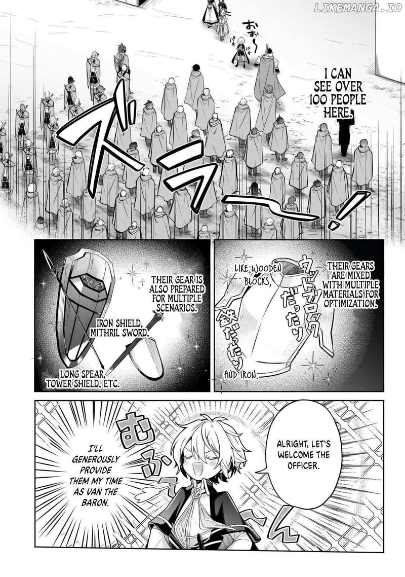 Okiraku Ryoushu No TanoshII Ryouchi Bouei Seisan Kei Majutsu De Na Mo Na Kimura Wo Saikyou No Jousai Toshi Ni Chapter 32b Page 9