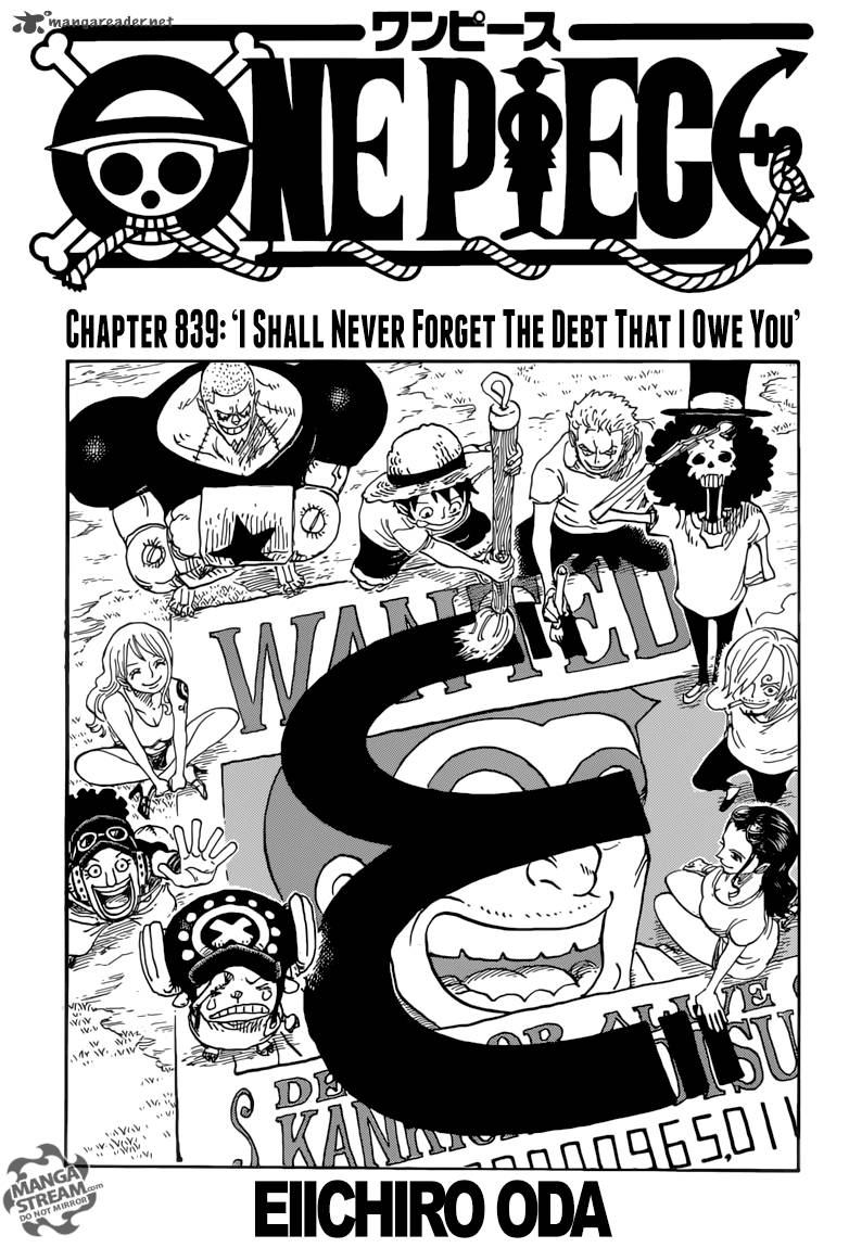 One Piece Chapter 839 Page 1