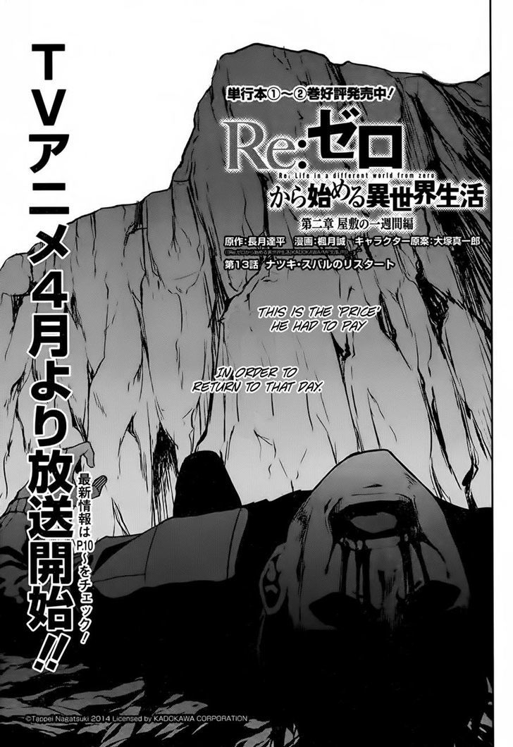 Rezero Kara Hajimeru Isekai Seikatsu Dainishou Yashiki No Shuukan Hen Chapter 13 Page 1
