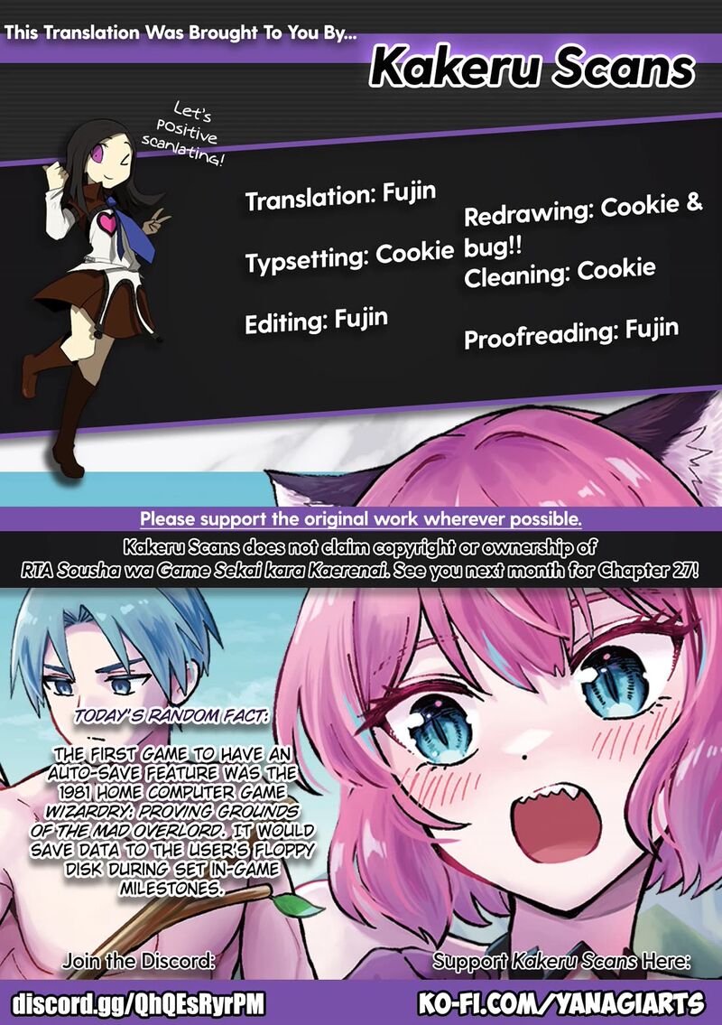 Rta Sousha Wa Game Sekai Kara Kaerarenai Chapter 26 Page 22