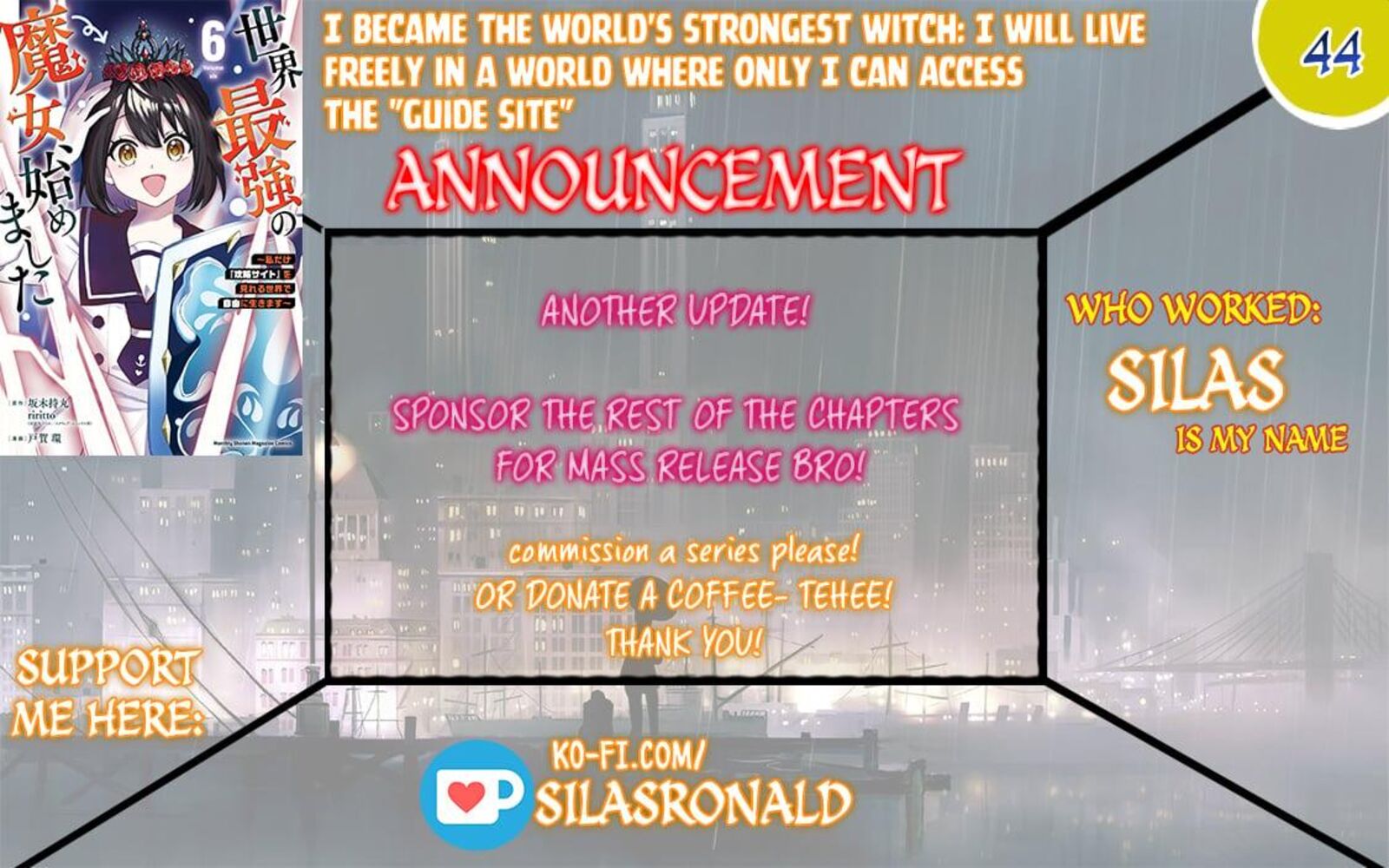 Sekai Saikyou No Majo Hajimemashita Watashidake Kouryaku Saito Wo Mireru Sekai De Jiyuu Ni Ikimasu Chapter 44 Page 1