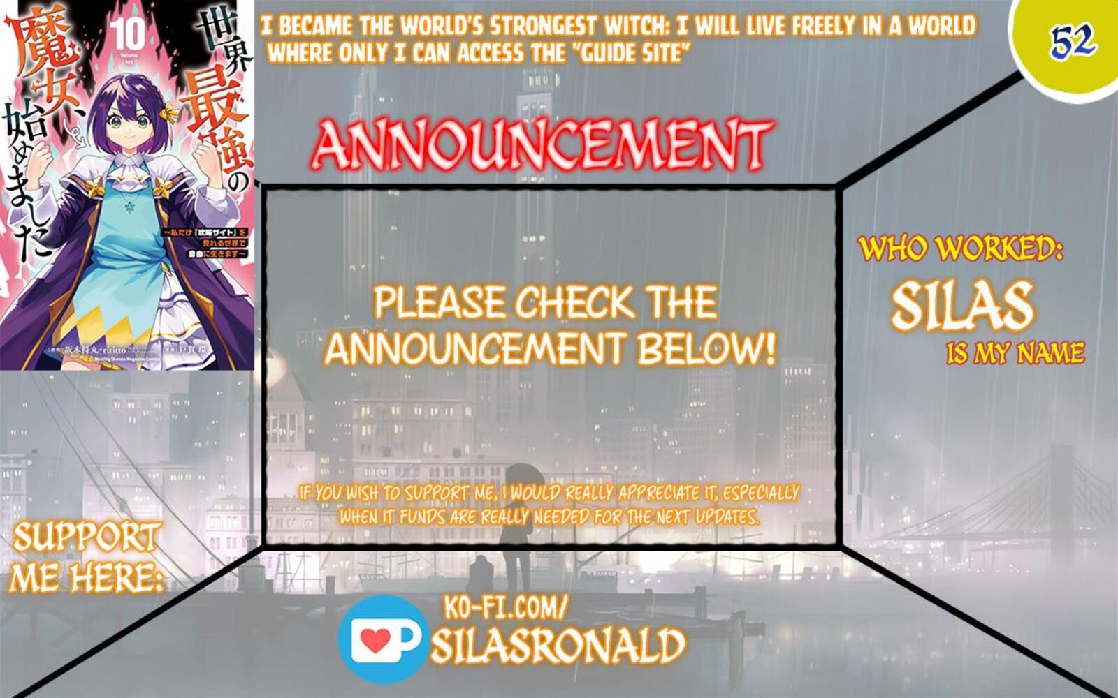 Sekai Saikyou No Majo Hajimemashita Watashidake Kouryaku Saito Wo Mireru Sekai De Jiyuu Ni Ikimasu Chapter 52 Page 1