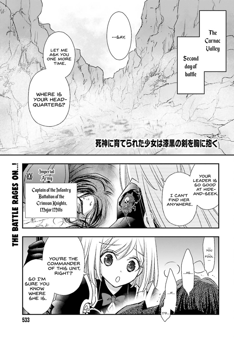 Shinigami Ni Sodaterareta Shoujo Wa Shikkoku No Tsurugi Wo Mune Ni Idaku Chapter 35 Page 1