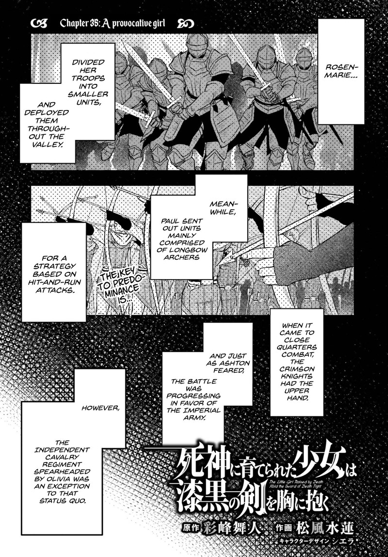 Shinigami Ni Sodaterareta Shoujo Wa Shikkoku No Tsurugi Wo Mune Ni Idaku Chapter 35 Page 3