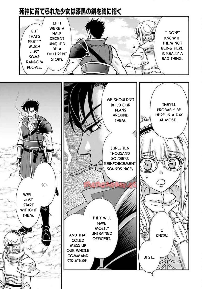 Shinigami Ni Sodaterareta Shoujo Wa Shikkoku No Tsurugi Wo Mune Ni Idaku Chapter 49 Page 13