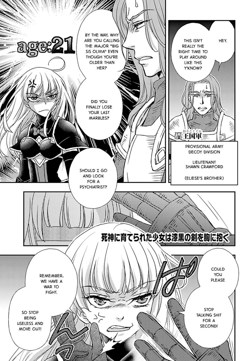 Shinigami Ni Sodaterareta Shoujo Wa Shikkoku No Tsurugi Wo Mune Ni Idaku Chapter 51 Page 1