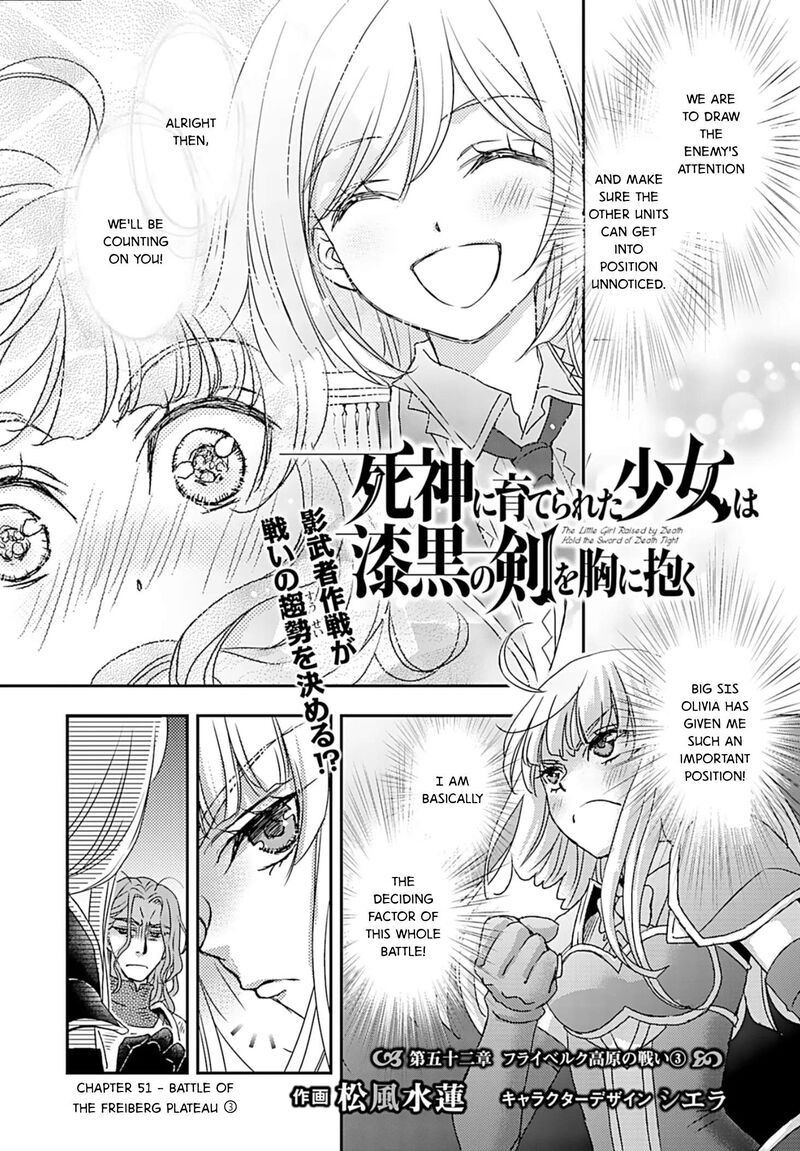 Shinigami Ni Sodaterareta Shoujo Wa Shikkoku No Tsurugi Wo Mune Ni Idaku Chapter 51 Page 2