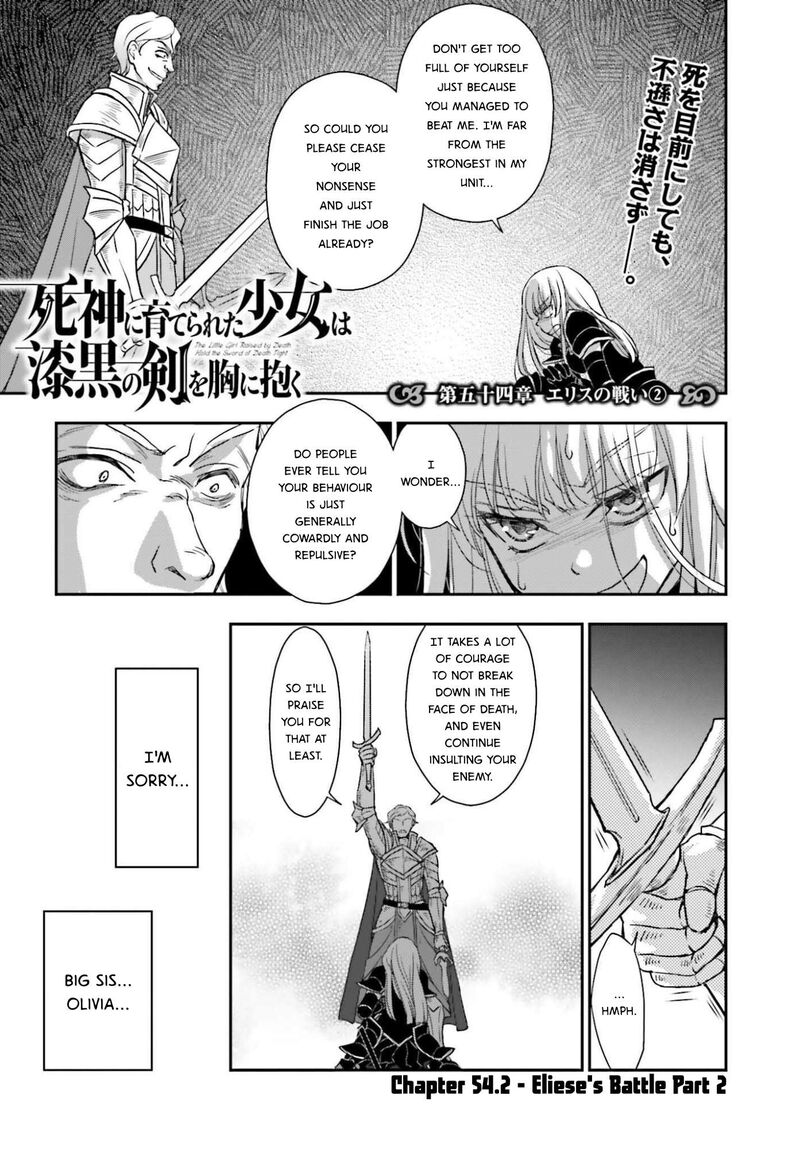 Shinigami Ni Sodaterareta Shoujo Wa Shikkoku No Tsurugi Wo Mune Ni Idaku Chapter 54b Page 1