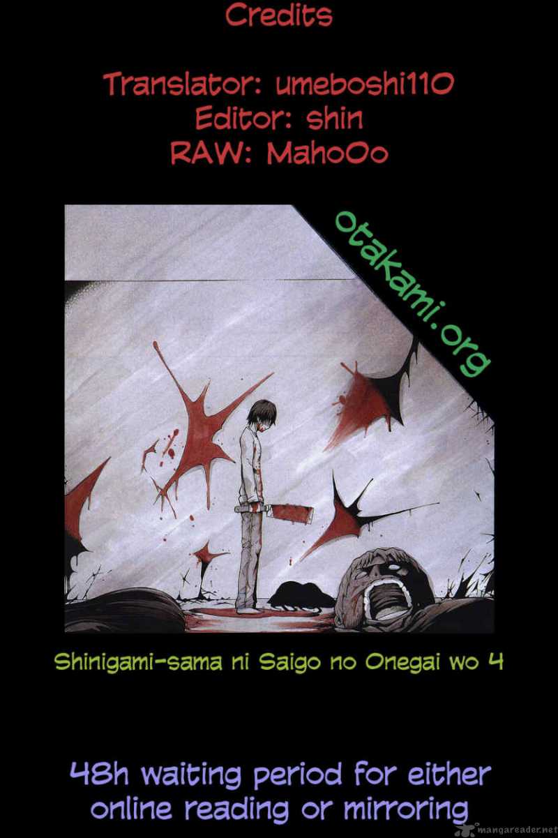 Shinigami Sama Ni Saigo No Onegai Wo Chapter 4 Page 1