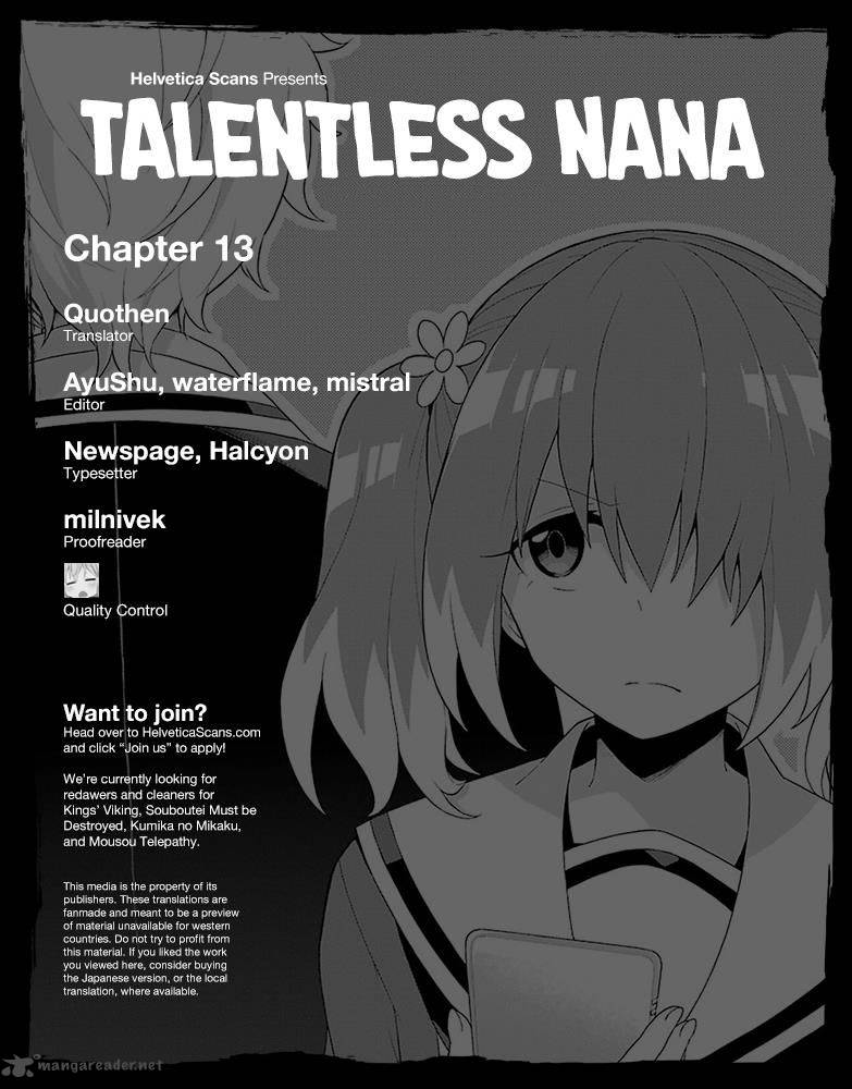 Talentless Nana Chapter 13 Page 1