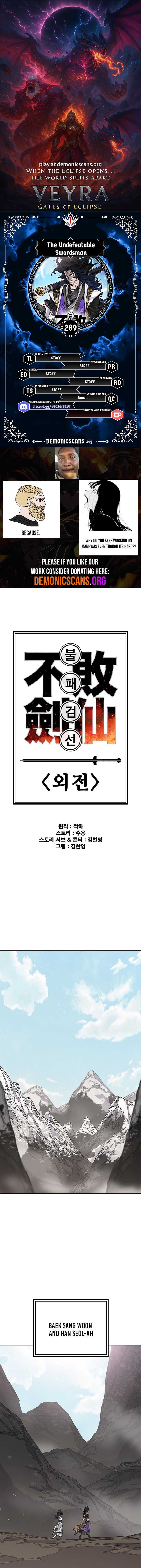 The Undefeatable Swordsman Chapter 289 Page 1