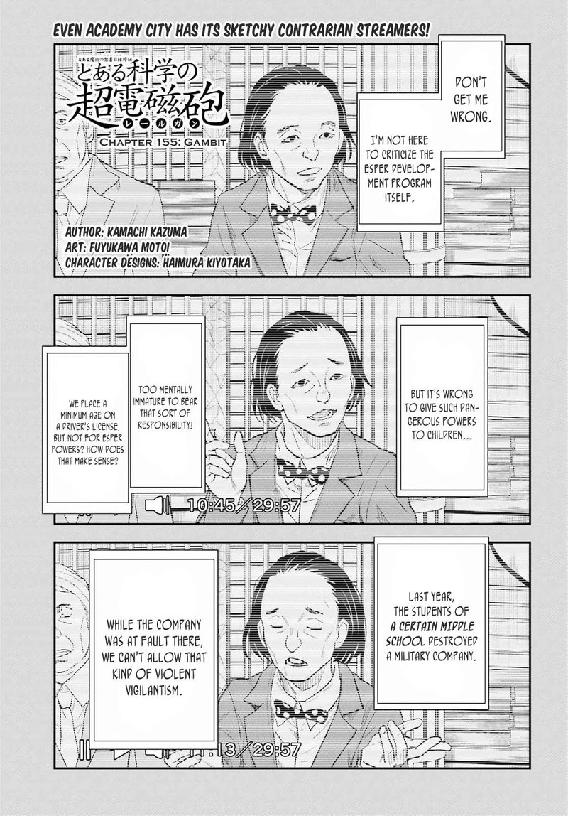 To Aru Kagaku No Choudenjibou Chapter 155 Page 1
