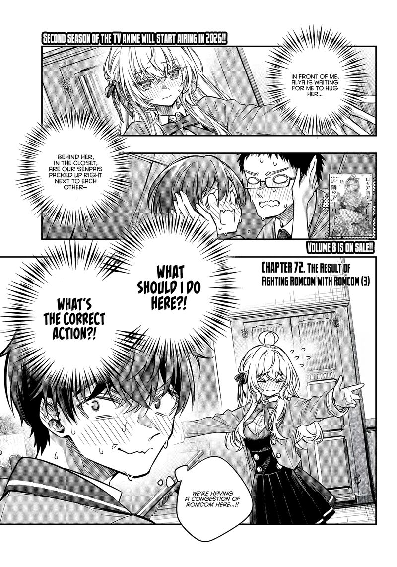 Tokidoki Bosotto Roshia Go De Dereru Tonari No Alya San Chapter 72 Page 1