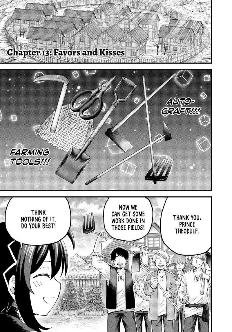 Tsuihou Sareta Tensei Ouji Auto Craft Skill De Ryouchi O Bakusoku De Kaitakushi Saikyou No Mura O Tsukutte Shimau Saikyou Crafting Skill De Hajimeru Rakuraku Ryouchi Kaitaku Slow Life Chapter 13 Page 1