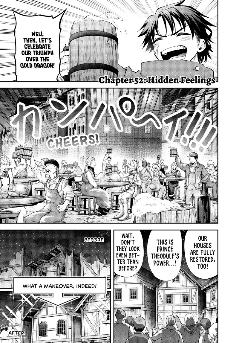 Tsuihou Sareta Tensei Ouji Auto Craft Skill De Ryouchi O Bakusoku De Kaitakushi Saikyou No Mura O Tsukutte Shimau Saikyou Crafting Skill De Hajimeru Rakuraku Ryouchi Kaitaku Slow Life Chapter 52 Page 1